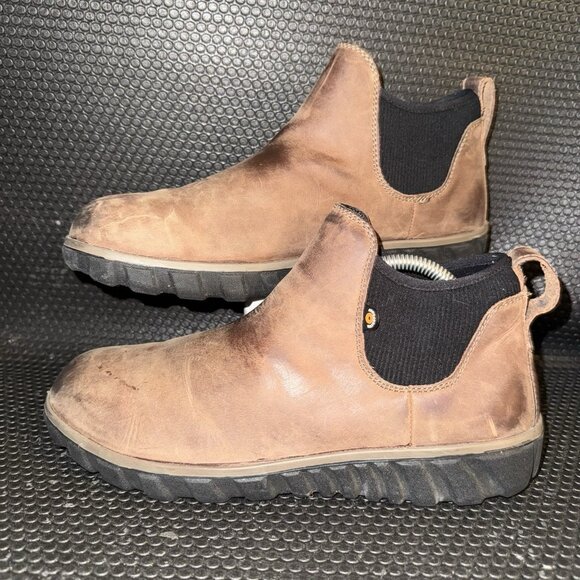 Bogs Classic Chelsea Brown Leather Low Waterproof Outdoor Boots Mens Size 9 - Picture 1 of 8